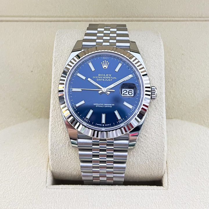 Rolex Datejust41 41mm Steel/WG Blue Dial Stick Markers 2025 Ref m126334-0002 (#916)
