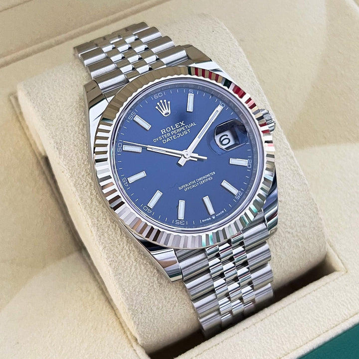 Rolex Datejust41 41mm Steel/WG Blue Dial Stick Markers 2025 Ref m126334-0002 (#916)