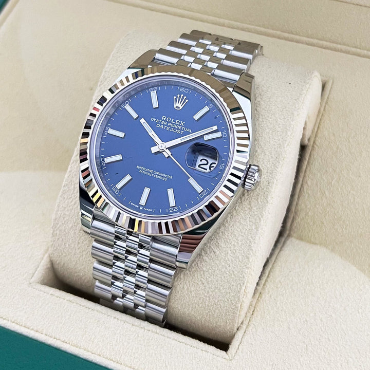 Rolex Datejust41 41mm Steel/WG Blue Dial Stick Markers 2025 Ref m126334-0002 (#916)