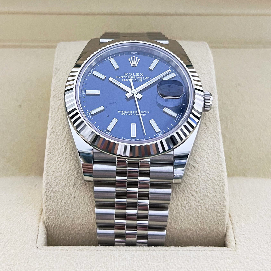 Rolex Datejust41 41mm Steel/WG Blue Dial Stick Markers 2025 Ref m126334-0002 (#916)