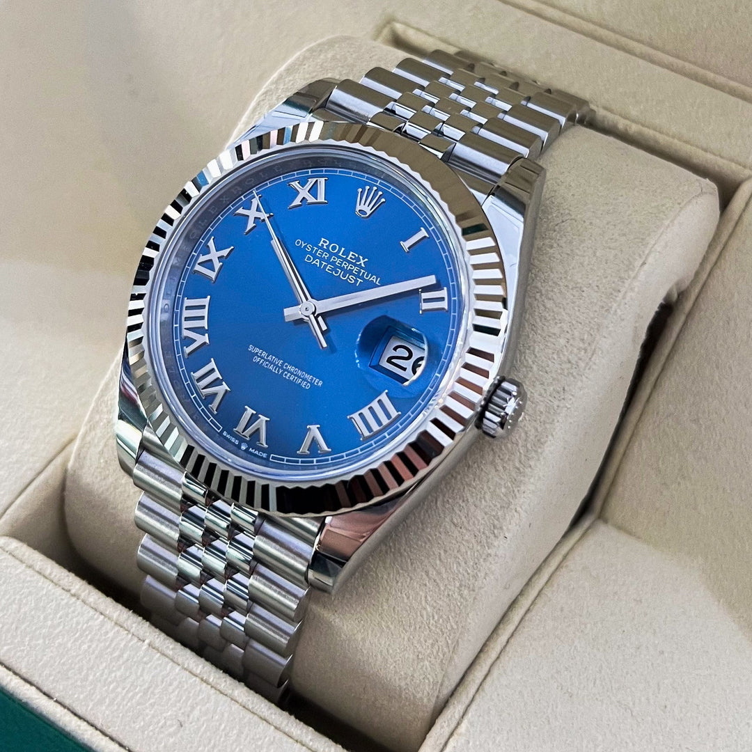 Rolex Datejust41 41mm Steel/WG Azzurro Blue Dial Numeral Markers 2025 Ref m126334-0026 (#915)