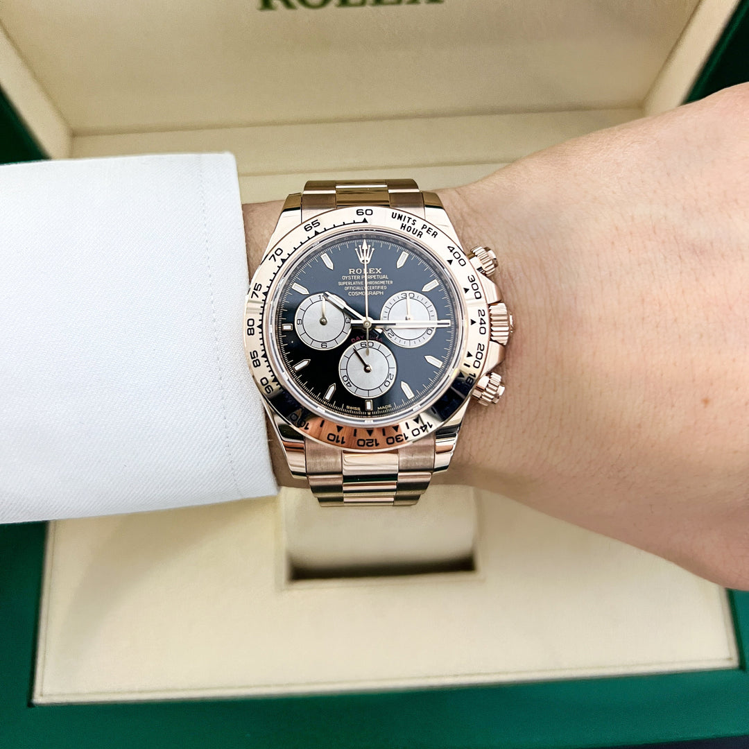 Rolex Cosmograph Daytona 40mm RG Black Dial Stick Markers 2025 Ref m126505-0001 (#895)