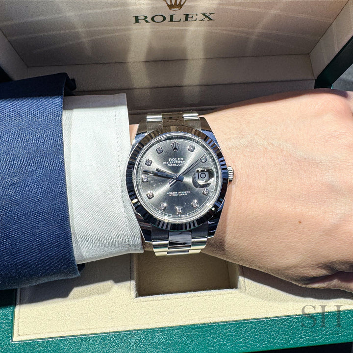 Rolex Datejust41 41mm Steel Slate Dial Diamond Markers 2024 Ref m126334-0005 (#651)