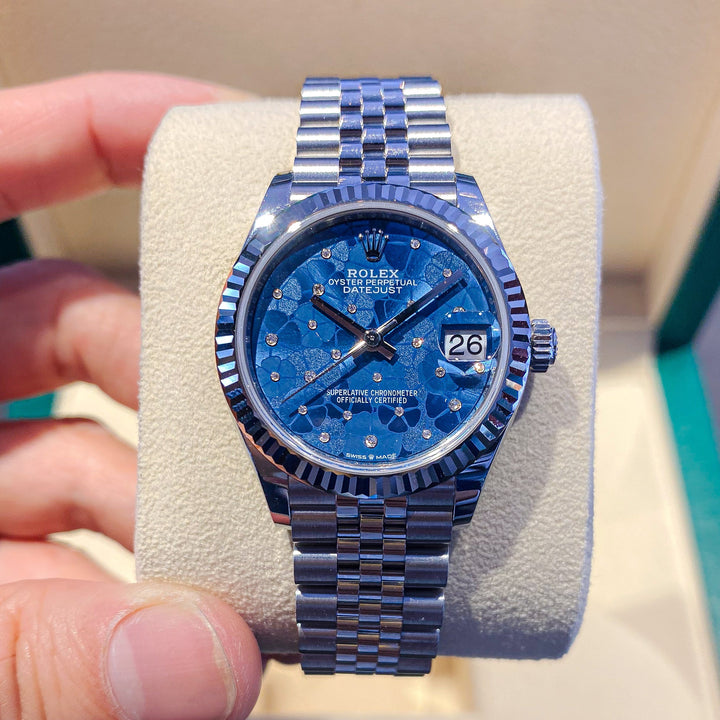 Rolex Datejust31 31mm Steel/WG Blue Dial Diamond Markers 2023 Ref m278274-0036 (#491)