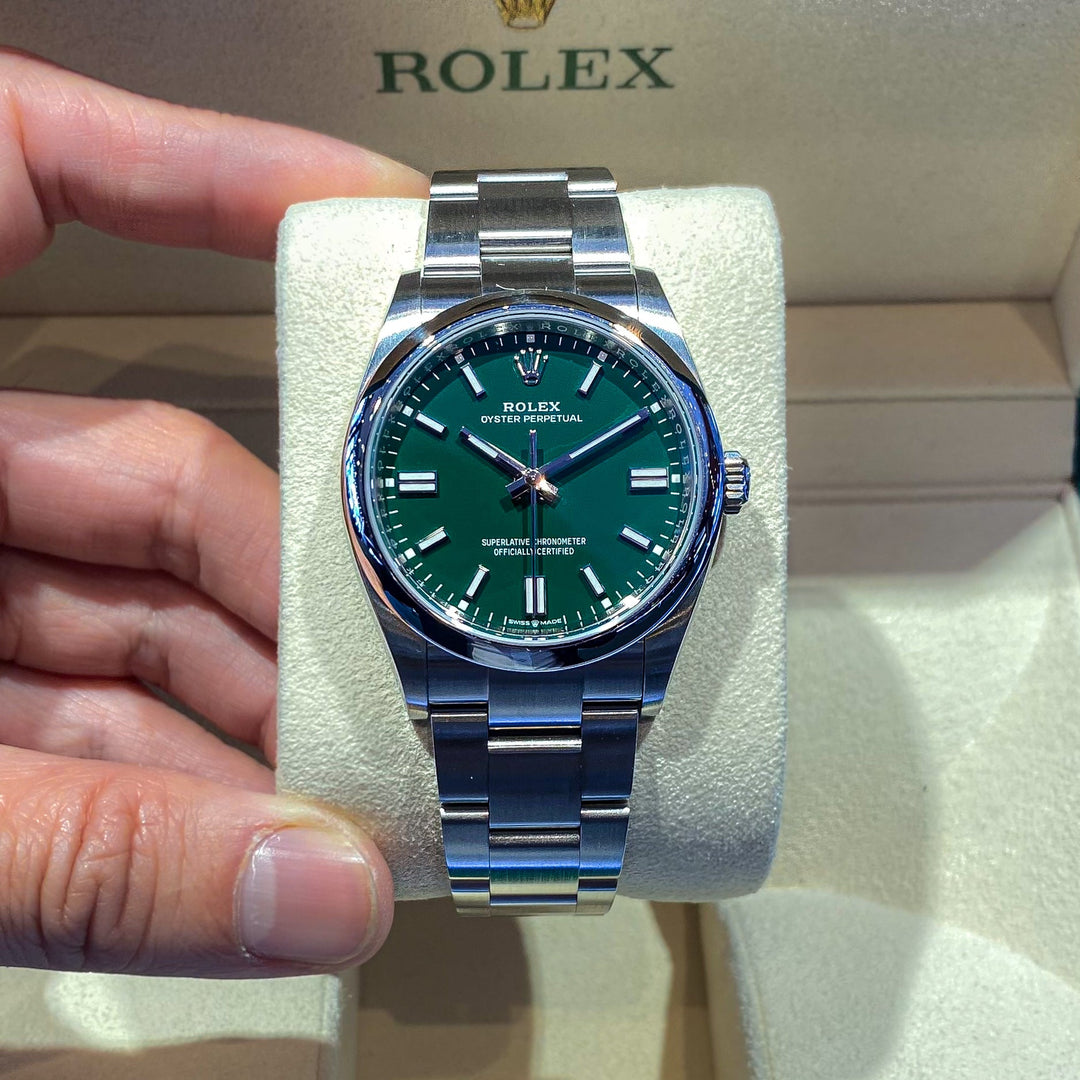 Rolex Oyster Perpetual36 36mm Steel Green Dial Stick Markers 2025 Ref m126000-0005 (#903)