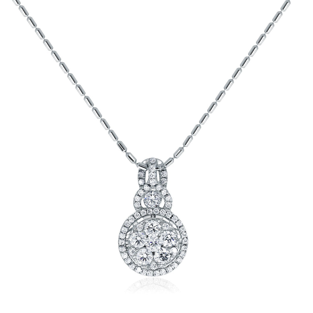 Treble-Decker Diamond Cluster Pendant - W0569