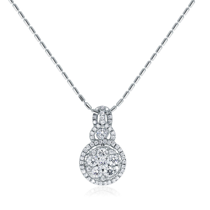 Treble-Decker Diamond Cluster Pendant - W0569