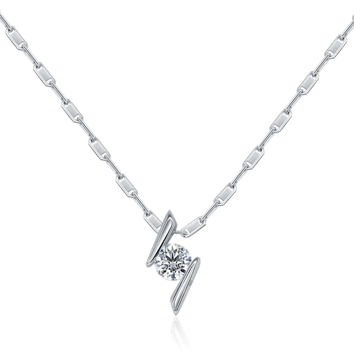 Diagonal floating diamond pendant (small) - W0557