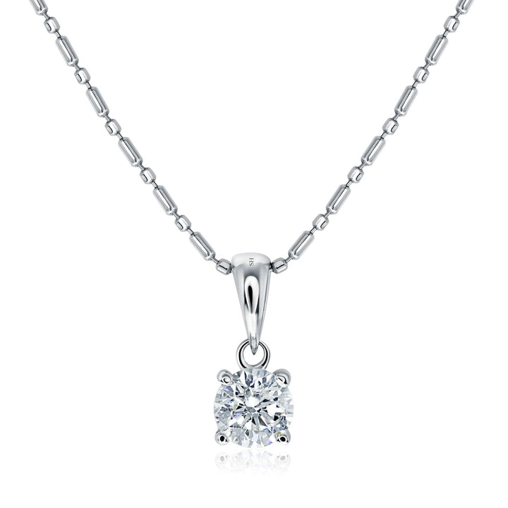 4-Claw Solitaire Pendant with Polished Bail - W0561
