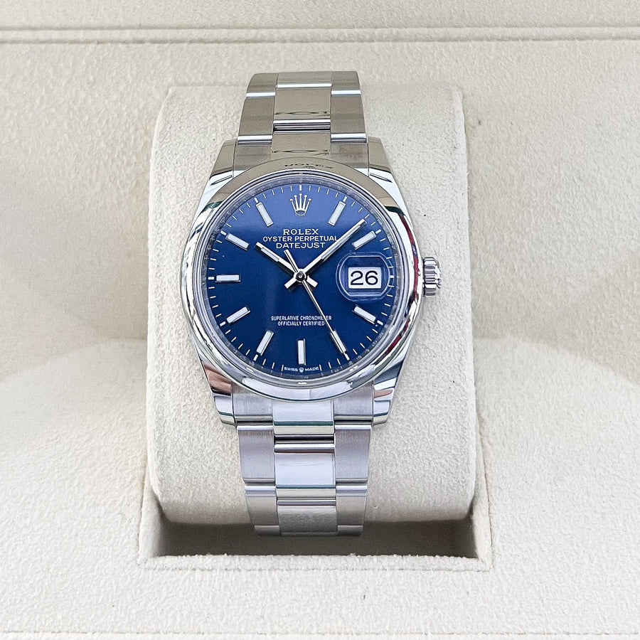 Rolex Datejust36 36mm Steel Blue Dial Stick Markers 2024 Ref m126200-0006 (#893)