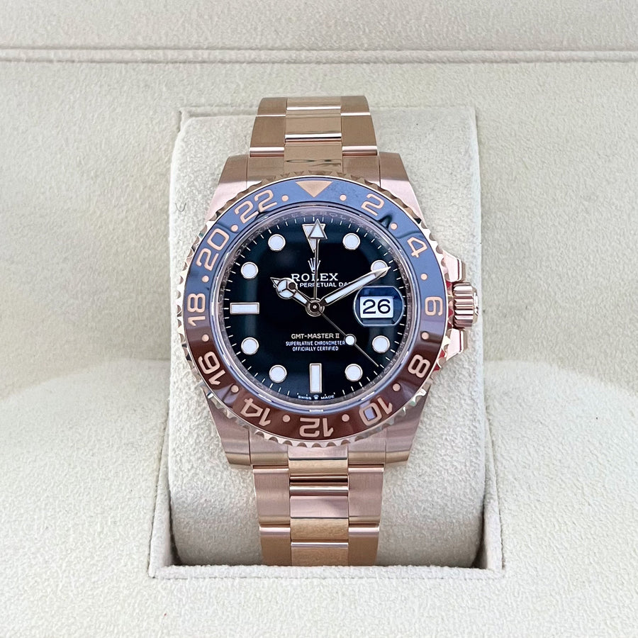 Rolex GMT-Master II 40mm 'Root Beer' RG Black Dial Button Markers 2023 