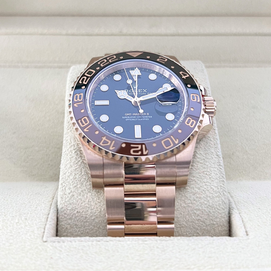 Rolex GMT-Master II 40mm 'Root Beer' RG Black Dial Button Markers 2023 