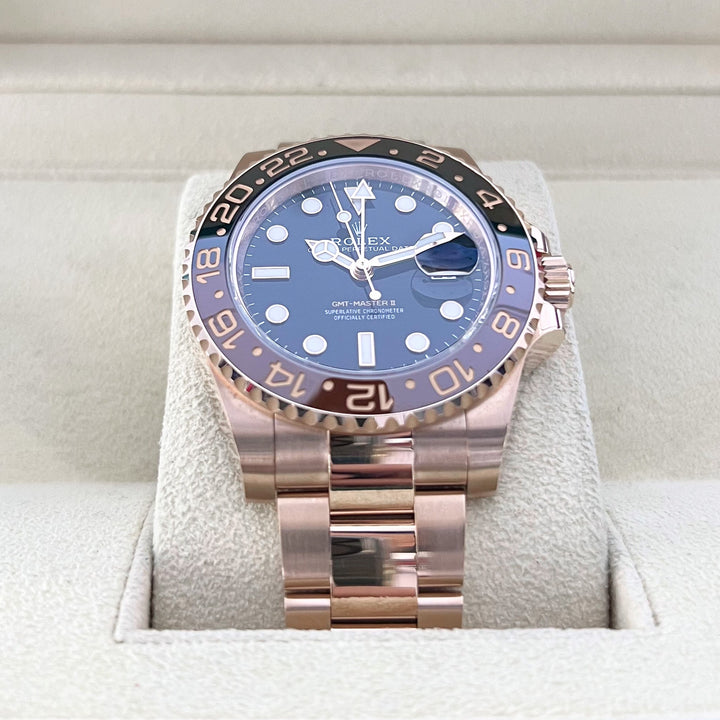 Rolex GMT-Master II 40mm 'Root Beer' RG Black Dial Button Markers 2023 