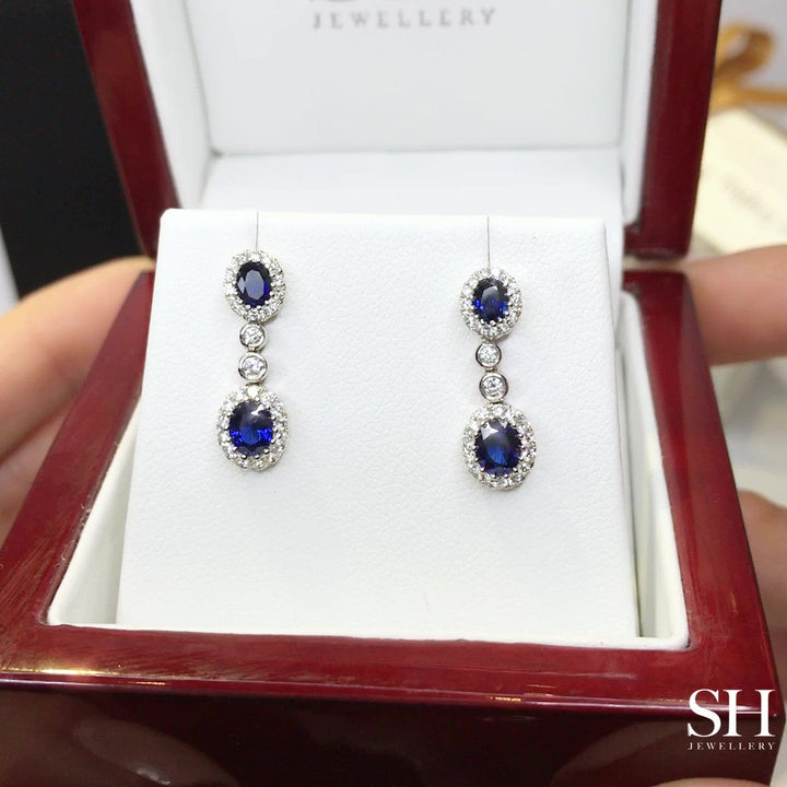 Sapphire Drop Earrings - W0851