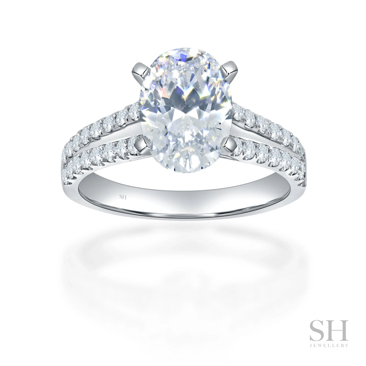 Timeless Oval Engagement Ring with Split Band - W0881