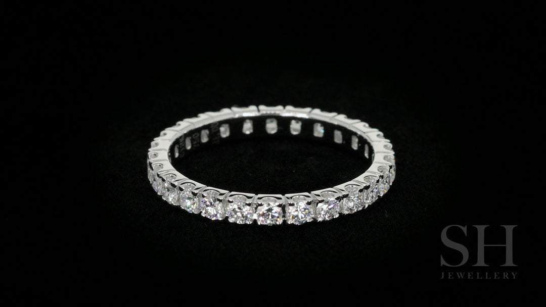 Pavé set women's diamond eternity wedding band (2.8mm) - W0186