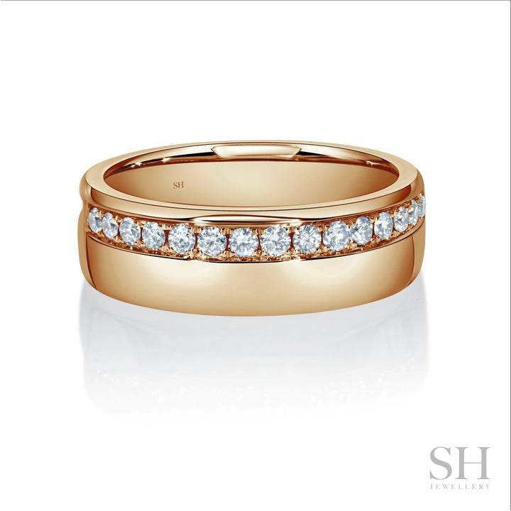 Offset Diamond Band with Polished Finish (7.1mm) - W0398