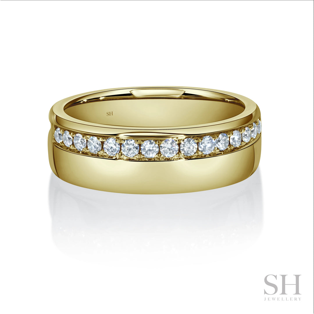 Offset Diamond Band with Polished Finish (7.1mm) - W0398