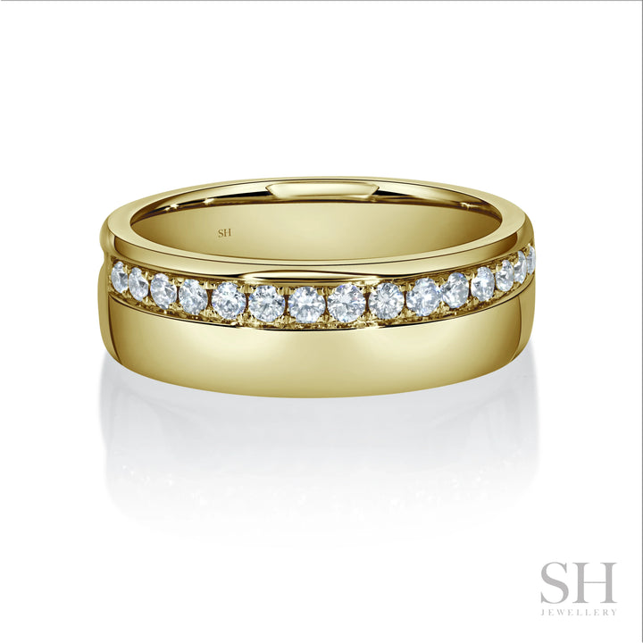 Offset Diamond Band with Polished Finish (7.1mm) - W0398