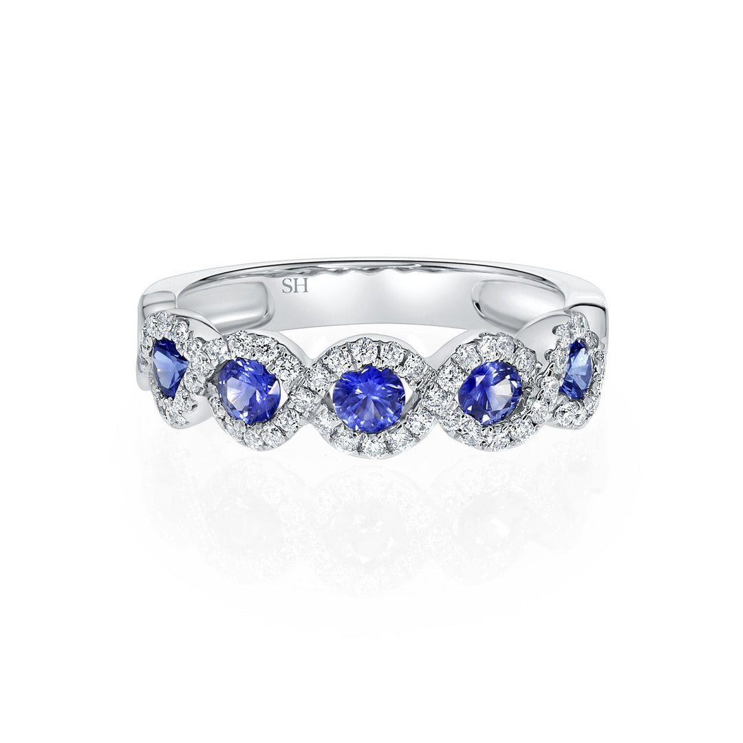 Intertwined sapphire band - W0425