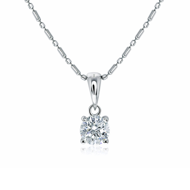 4-Claw Solitaire Pendant with Polished Bail - W0561