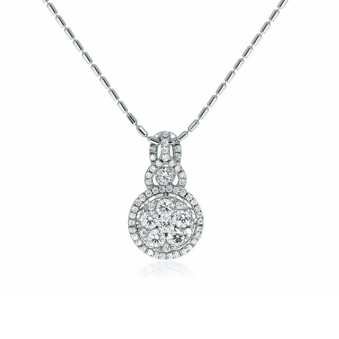 Treble-Decker Diamond Cluster Pendant - W0569