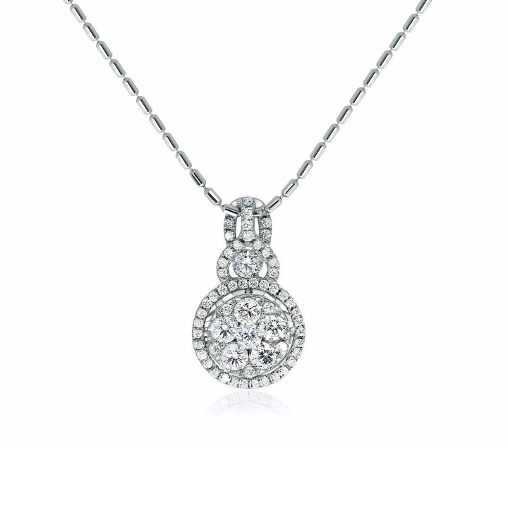 Treble-Decker Diamond Cluster Pendant - W0569