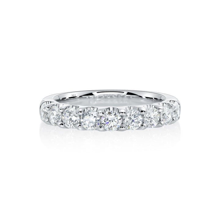 Medium Width Scalloped-Claw Diamond Women’s Wedding Band (3.5mm) - W0607