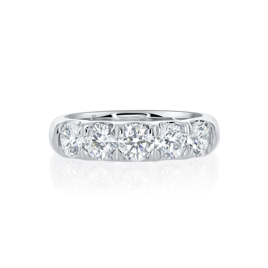 Wider Width Scalloped-Claw Diamond Women’s Wedding Band (4.8mm) - W0611