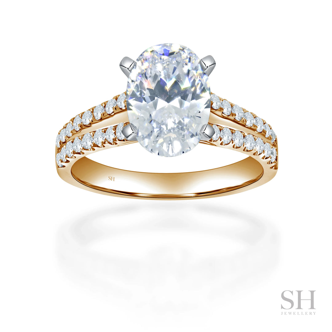 Timeless Oval Engagement Ring with Split Band - W0881