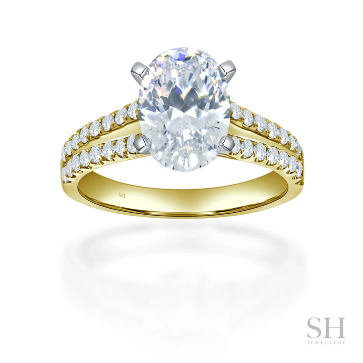 Timeless Oval Engagement Ring with Split Band - W0881