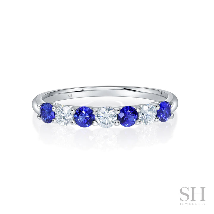Harmony Twin Shared Claws Sapphire and Diamond Band (2.9mm) - W0989