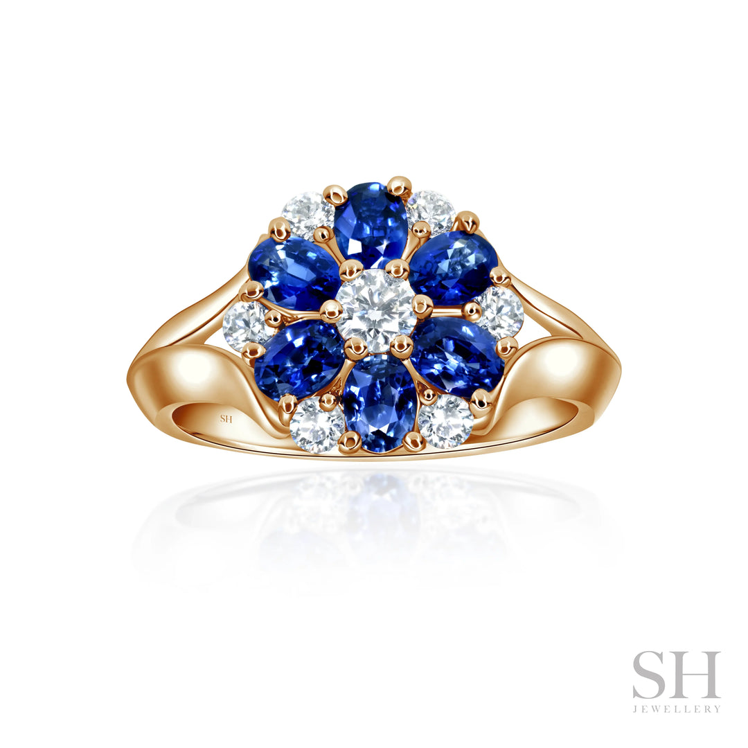 Sapphire Bloom Diamond Ring - W1011