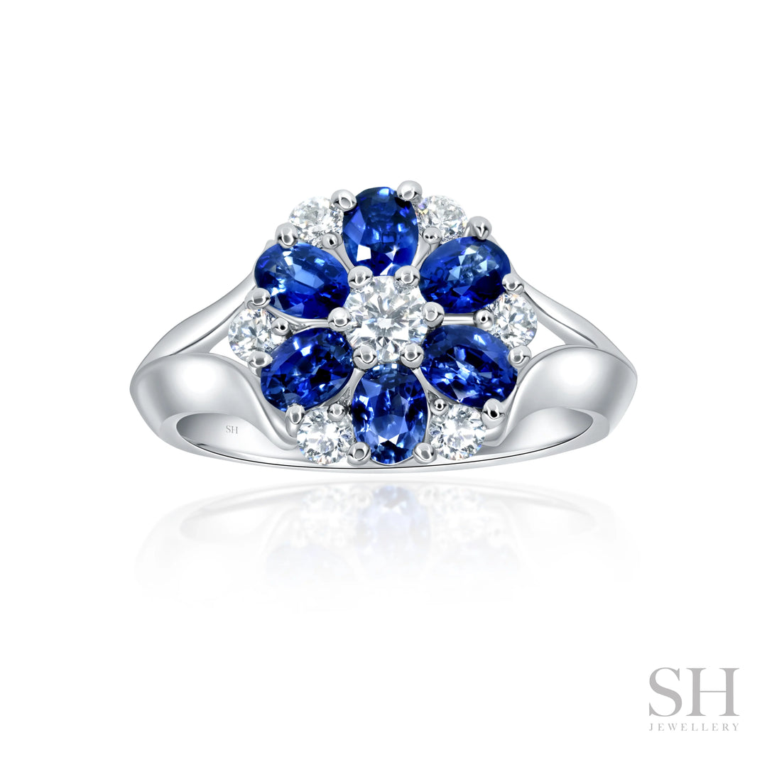 Sapphire Bloom Diamond Ring - W1011