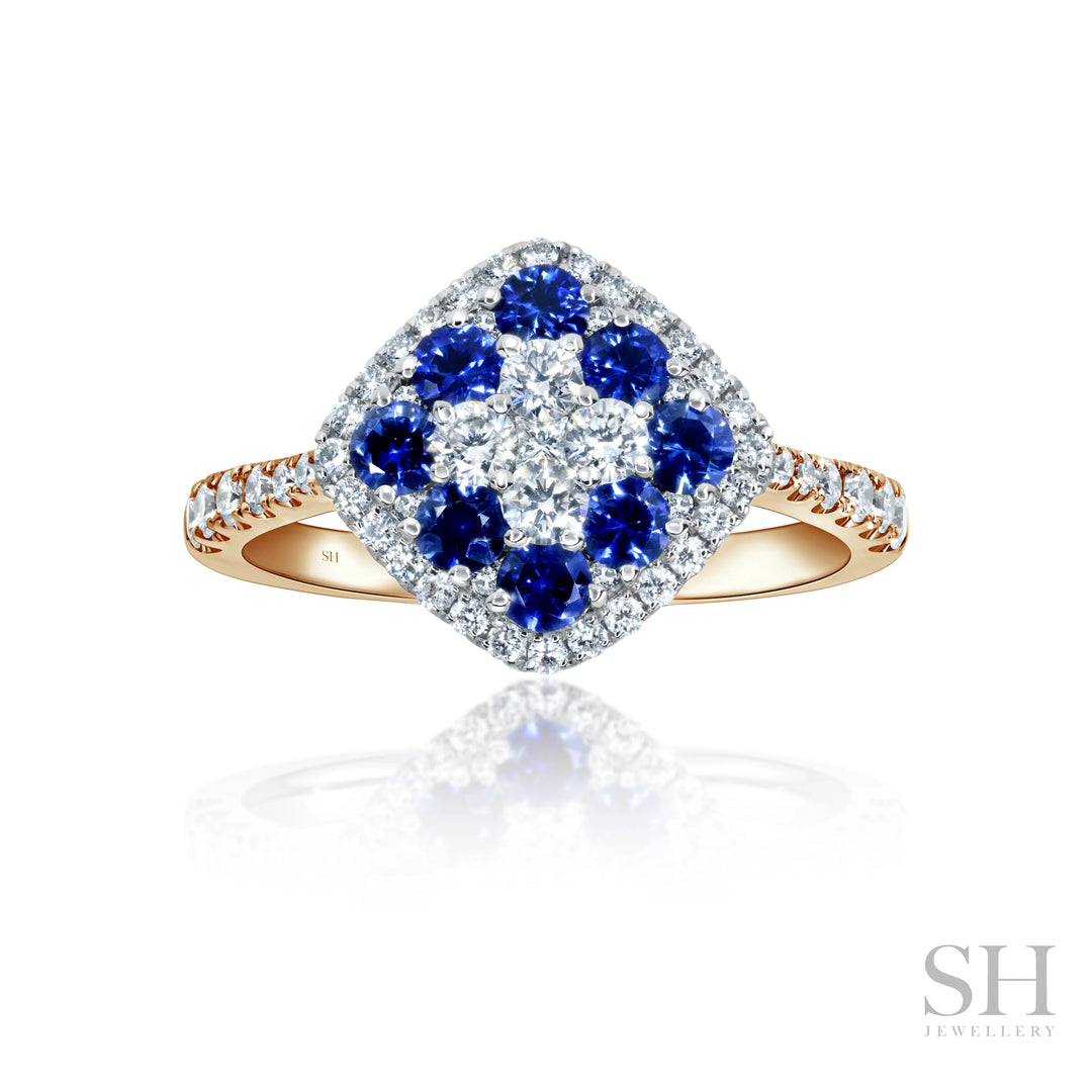 Plush Sapphire Diamond Ring - W1013
