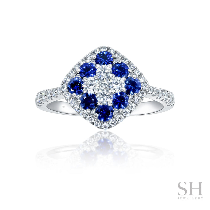 Plush Sapphire Diamond Ring - W1013
