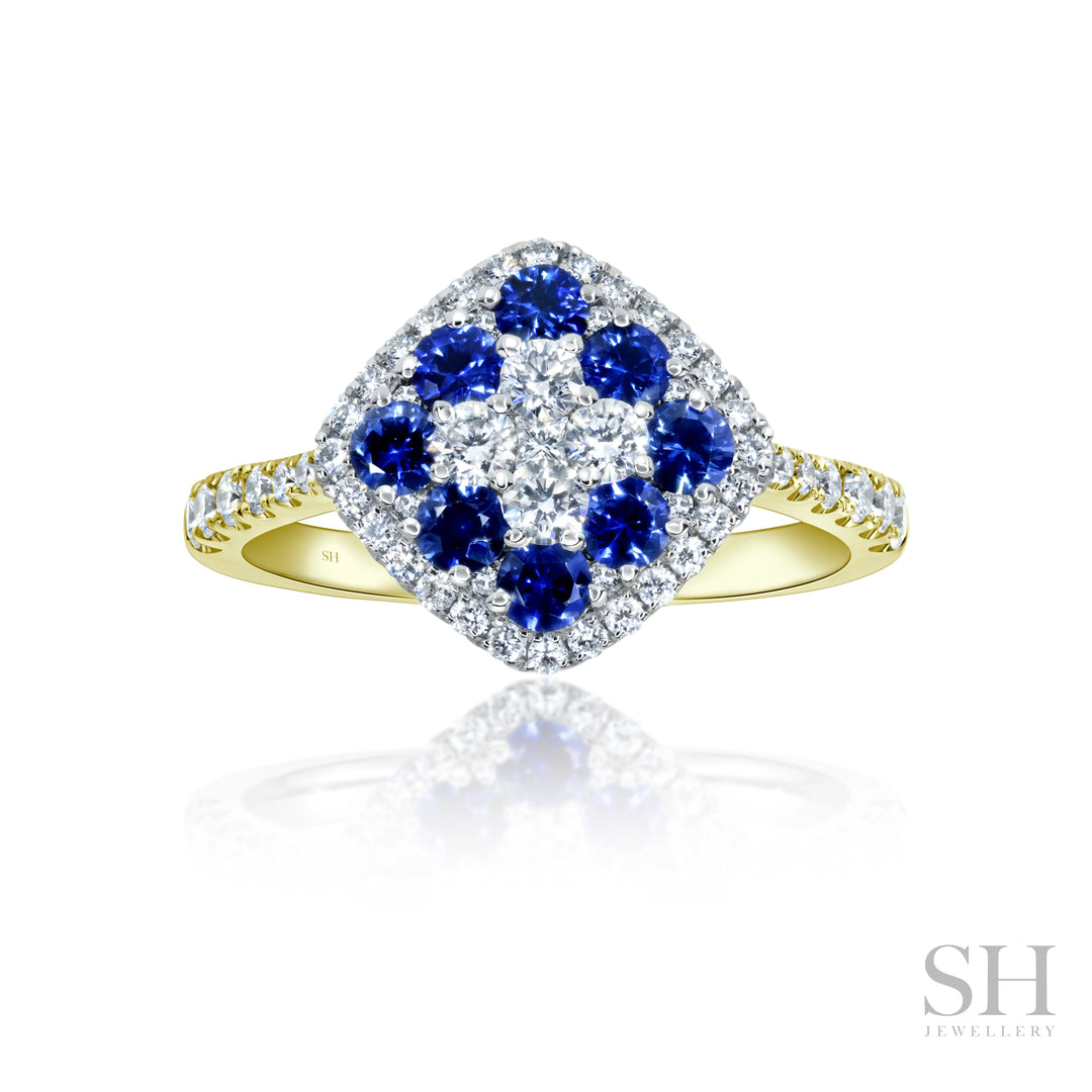 Plush Sapphire Diamond Ring - W1013