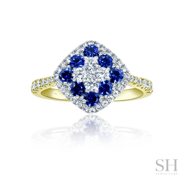 Plush Sapphire Diamond Ring - W1013