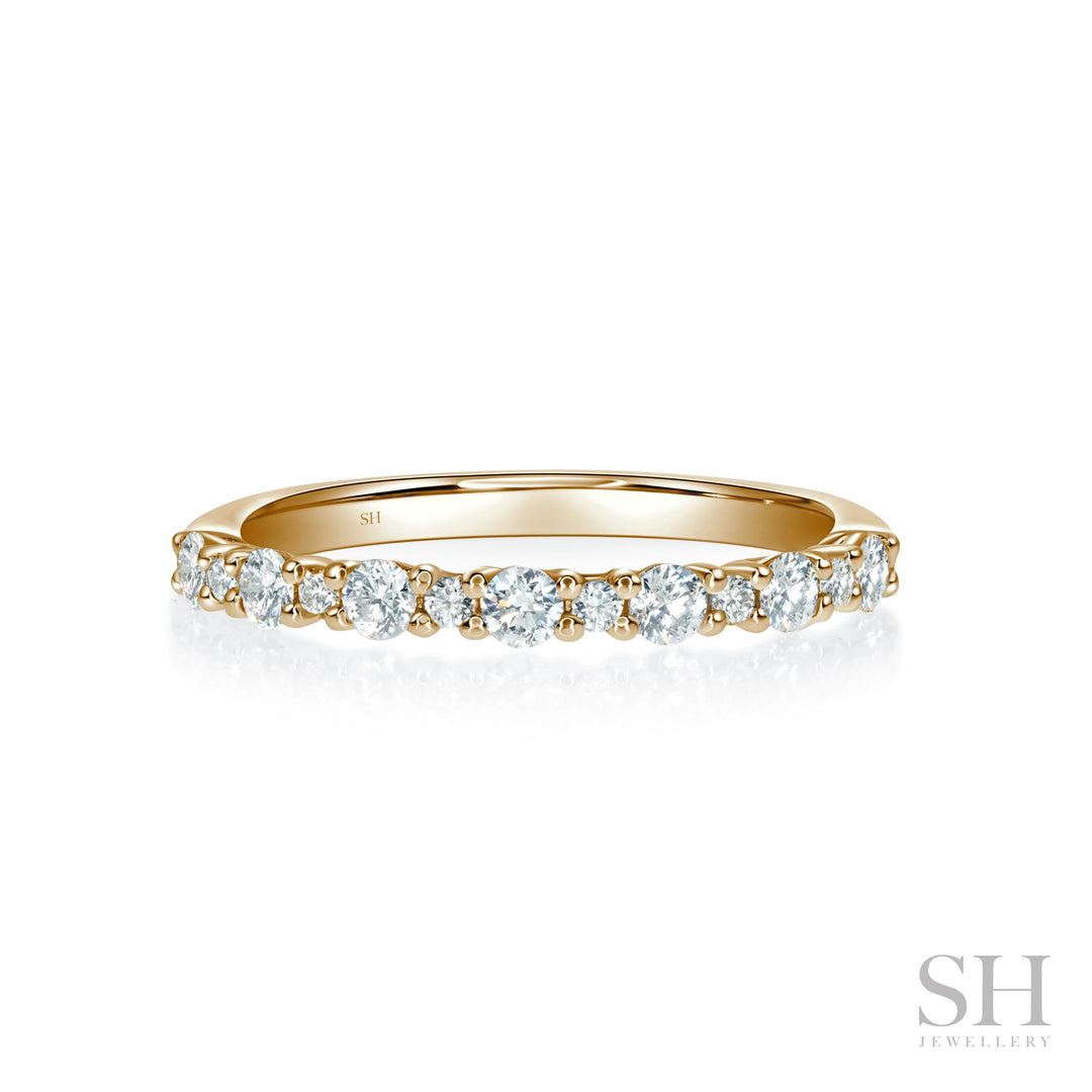 Shared Claw Alternating Diamond Band (2.2mm) - W1026