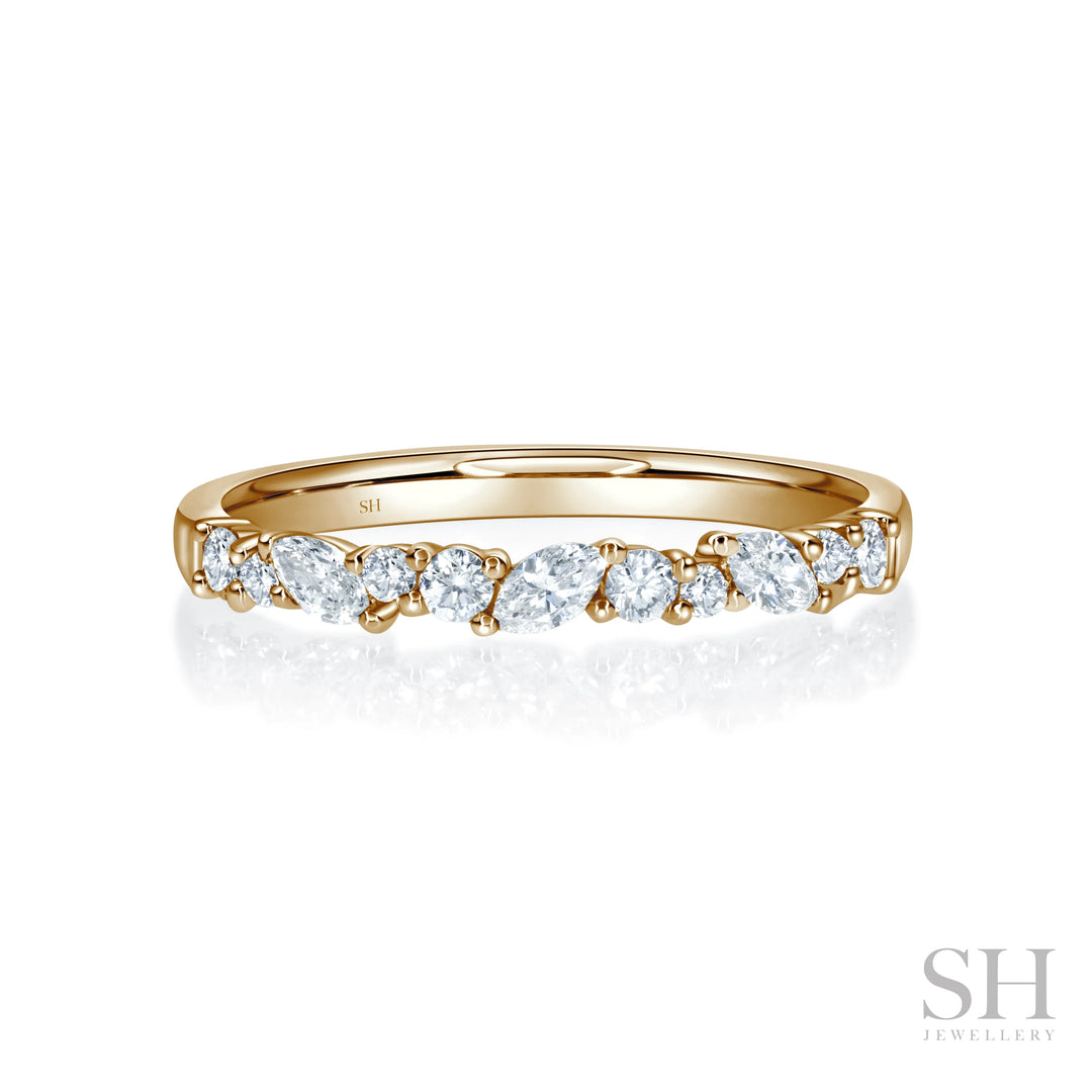 Marquise and Round Winding Diamond Band (2.2mm) - W1027