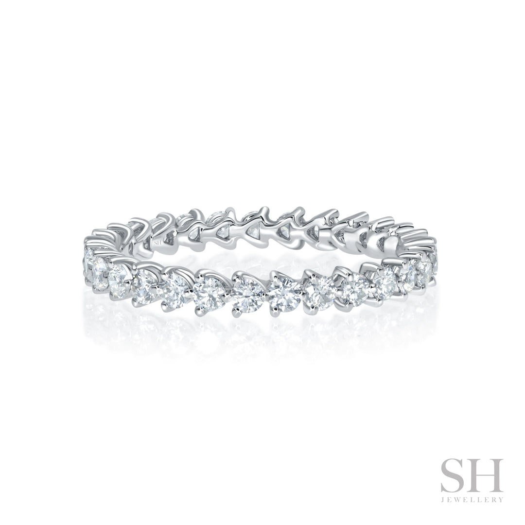 3-Claw Diamond Orbit Eternity Band (2.5mm) - W1041