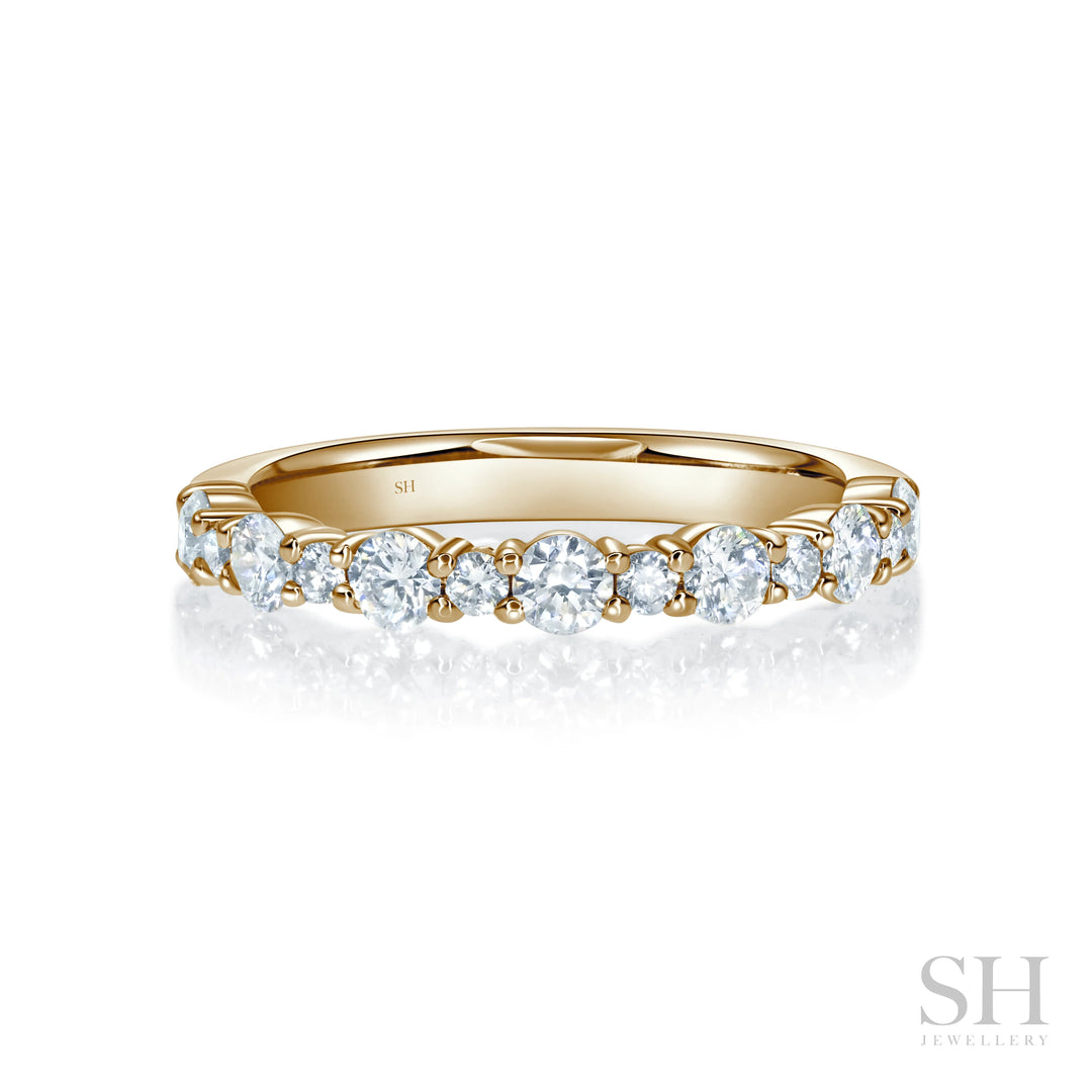 Shared Claw Alternating Diamond Band (2.7mm) - W1045