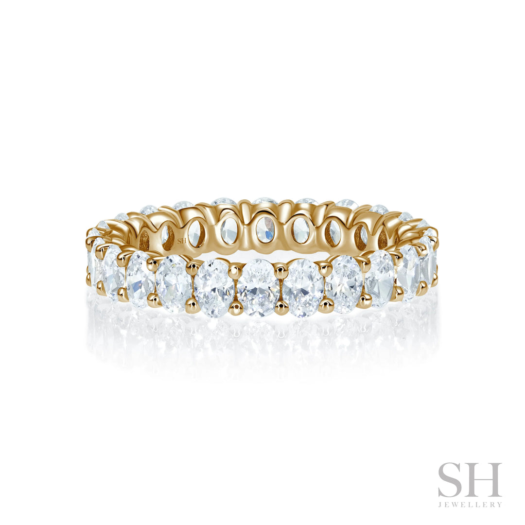 Oval Scalloped Eternity Diamond Band (3.5mm) - W1053