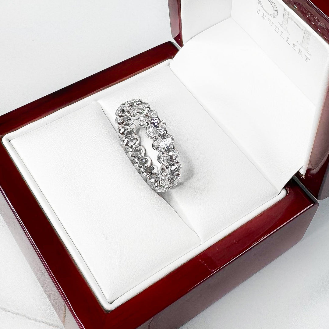 Oval Scalloped Eternity Diamond Band (5mm) - W1056