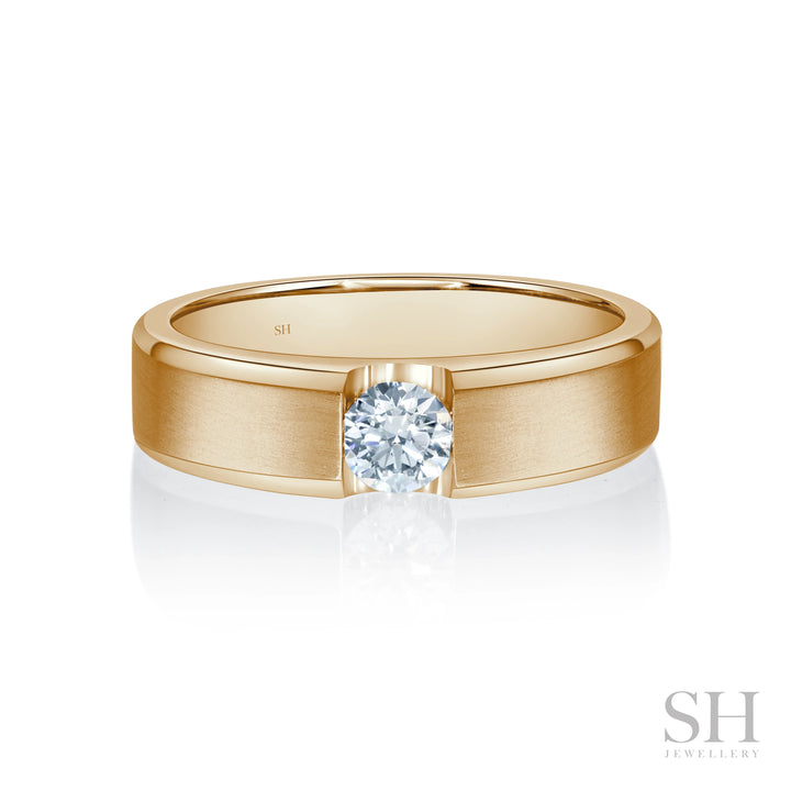 Gravity Wedding Ring with Bevelled Edges (5.3mm) - W1065