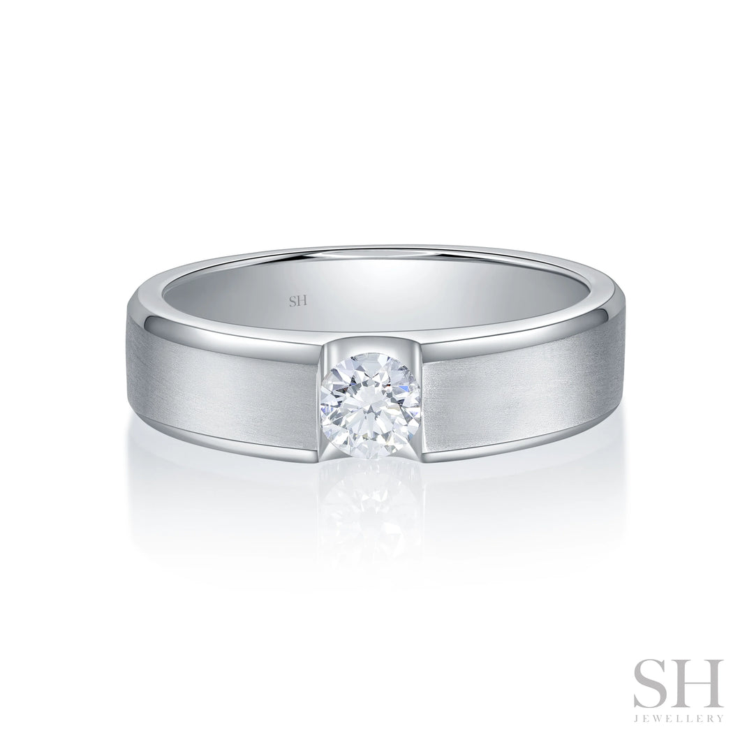 Gravity Wedding Ring with Bevelled Edges (5.3mm) - W1065