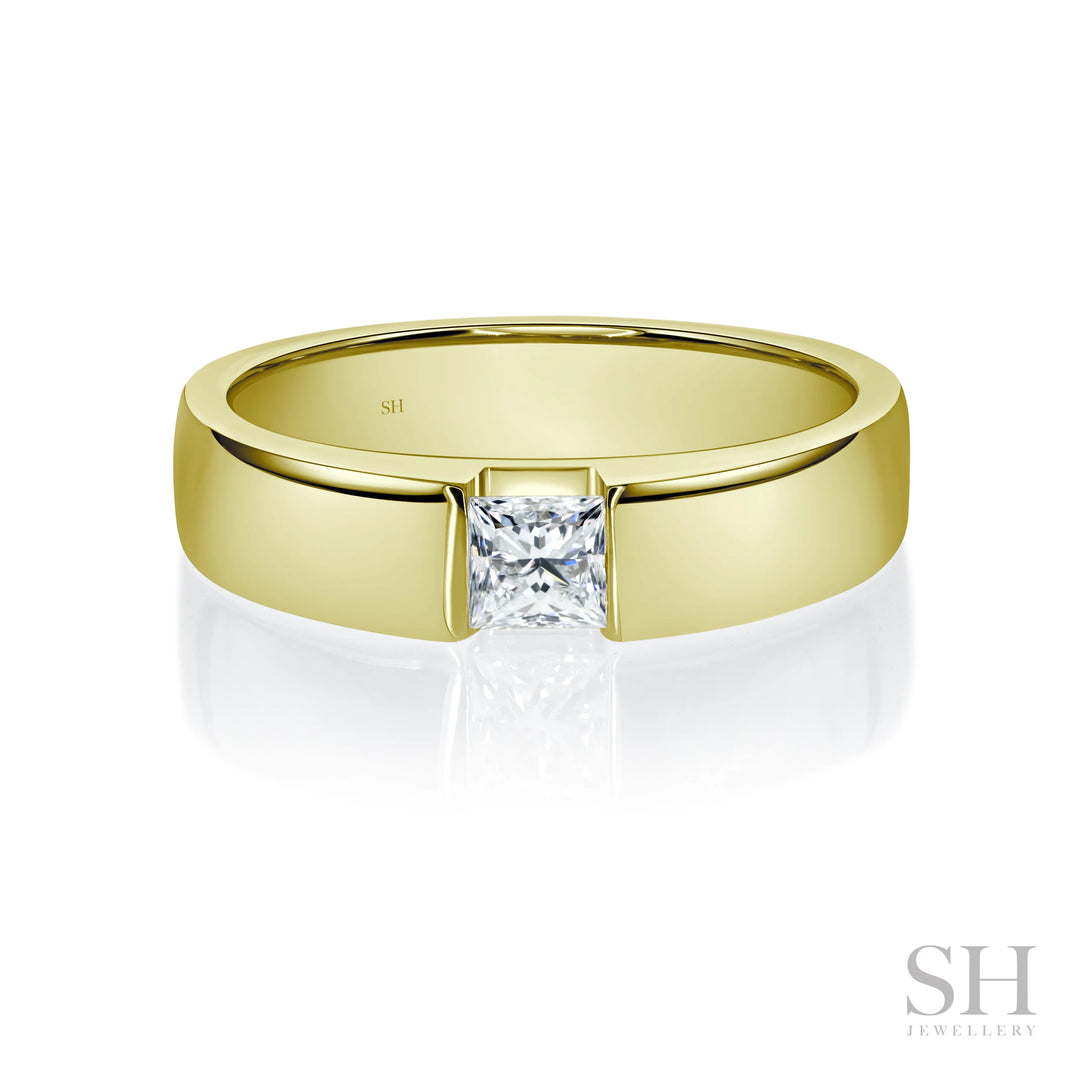 Princess Cut Floating Diamond Band (Polished Finish) (4.7mm) - W1067