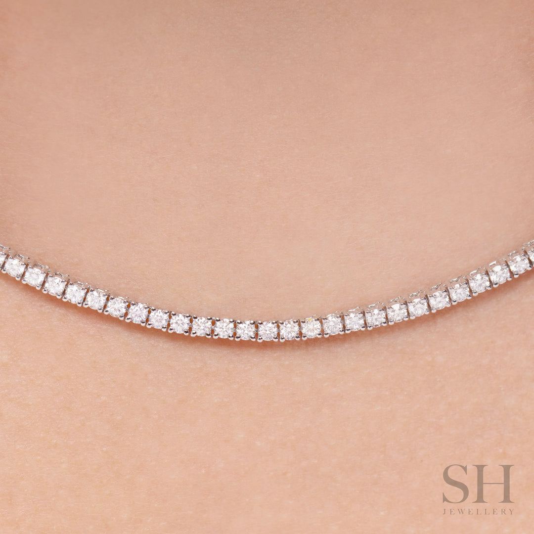 4-Claw Classic Diamond Tennis Necklace (full eternity) (5.55ct TW) (42cm/16.5in) - W1105