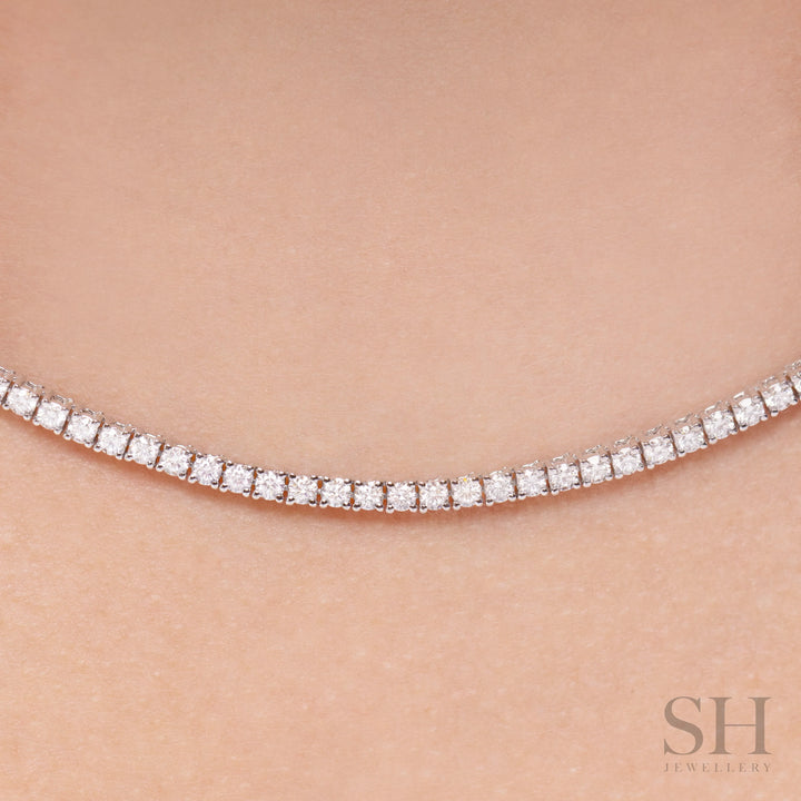 4-Claw Classic Diamond Tennis Necklace (full eternity) (5.55ct TW) (42cm/16.5in) - W1105