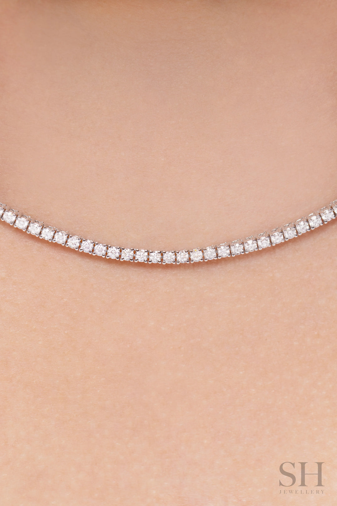 4-Claw Classic Diamond Tennis Necklace (full eternity) (5.55ct TW) (42cm/16.5in) - W1105